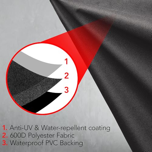 GrillTough Heavy Duty BBQ Grill Cover for Outdoor Grill, 58 Inch – Waterproof, Weather Resistant, UV & Fade Resistant with Adjustable Straps – Gas Grill Cover for Weber, Charbroil, etc. Charcoal by GrillTough - Used condition - Image 3
