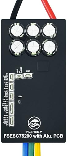 Miniatura 3 de FLIPSKY 75200 FOC 84V ESC de alta corriente solo con PWB de aluminio para monopatínscootercontrolador de velocidad de Ebike