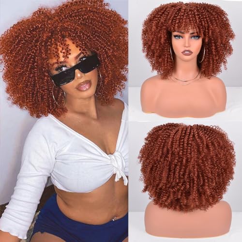 Kinky Curly Wigs for Black Women,12Inches Machine Made Wigs Afro Bomb Curly Wigs about 280g/Piece