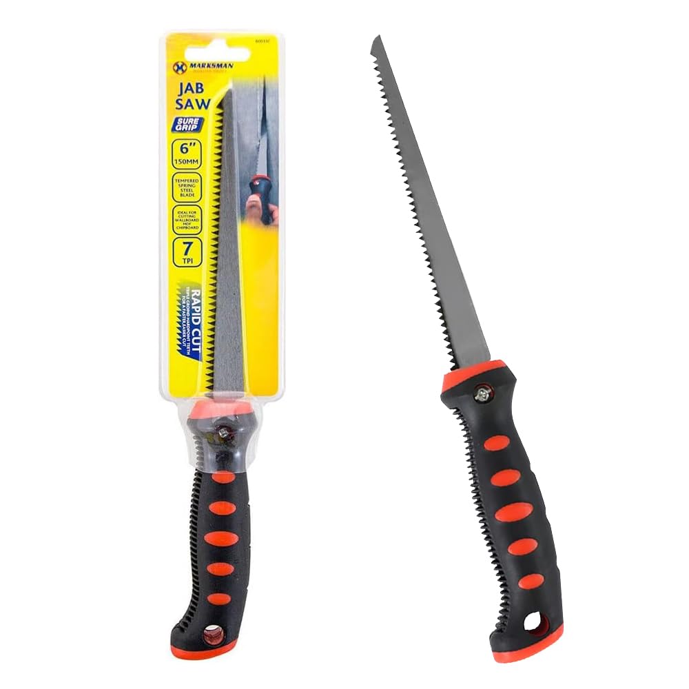 Heavy Duty Jab Saw - Strong Teeth for Wood Work, Carpentry, Joinery | Fine Cuts | Timber Soft Grip Durable Cutting | Hand Tool | DIY | 6 Inch Size | Multi Purpose