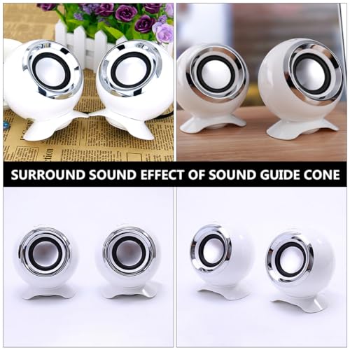 Altavoces PC USB Homoyoyo compactos con control de volumen para teléfono 3