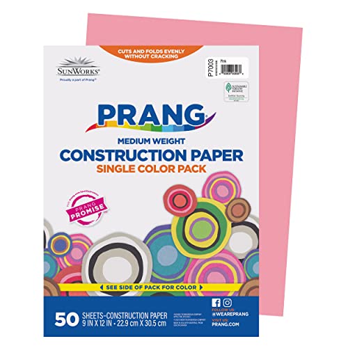 Prang (Formerly SunWorks) Construction Paper Pink 9 x 12 50 Sheets