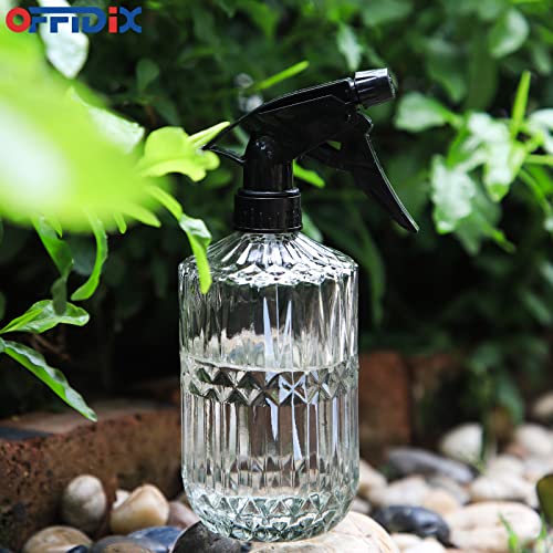 Image of OFFIDIX Glass Spray Bottle, Plant Misters Clear 13.5 oz Adjustable Nozzle | Fine Mist for Plants and Jet Stream Cleaning, BPA-free Glass, Plastic Rust-proof nozzle, Garden Plants Small Watering Can