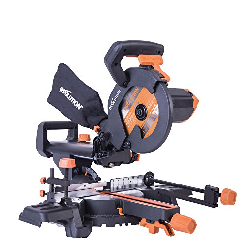 Evolution Power Tools R210SMS+ Multi-Material Sliding Mitre Saw with Plus Pack, 110 V, 210 mm and Diamond Blade, 210 mm