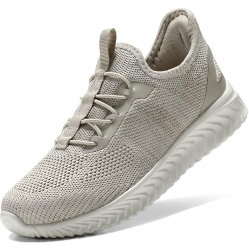 STQ Zapatillas Mujer Deportivas Caminar Sin Cordones Malla Transpirable Ligero Zapatos Marrón Claro para Enfermeras Embarazadas Marrón 37 EU