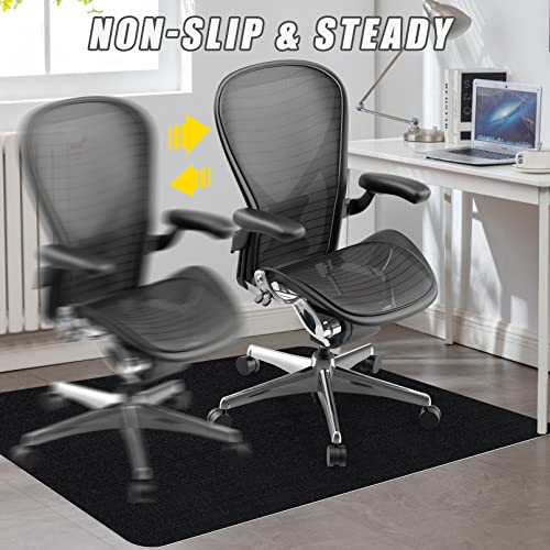 2Pcs Office Chair Mat for Hardwood & Tile Floor, 48 \"x36 Computer Desk Chair Mat, Home Floor Protector Mat, Under Desk Low-Pile Rug, Anti-Slip, Easy to Clean (Black)