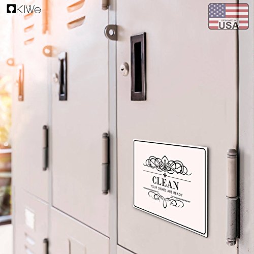 Kiwe Home Dishwasher Magnet Clean Dirty Double Sided Sign With Stainless Plate, Flexible Flip 3X4 In, Black And White Simple Fancy #TOP5