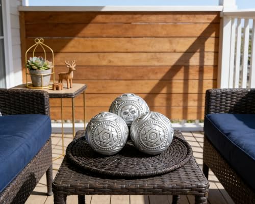 Artconal Decorative Orbs Ball for Bowls (Set of 3) Slver Accent Resin 3 inch Sphere Balls for Bowl Fillers Home Living Room Decoration by Artconal - Image 6