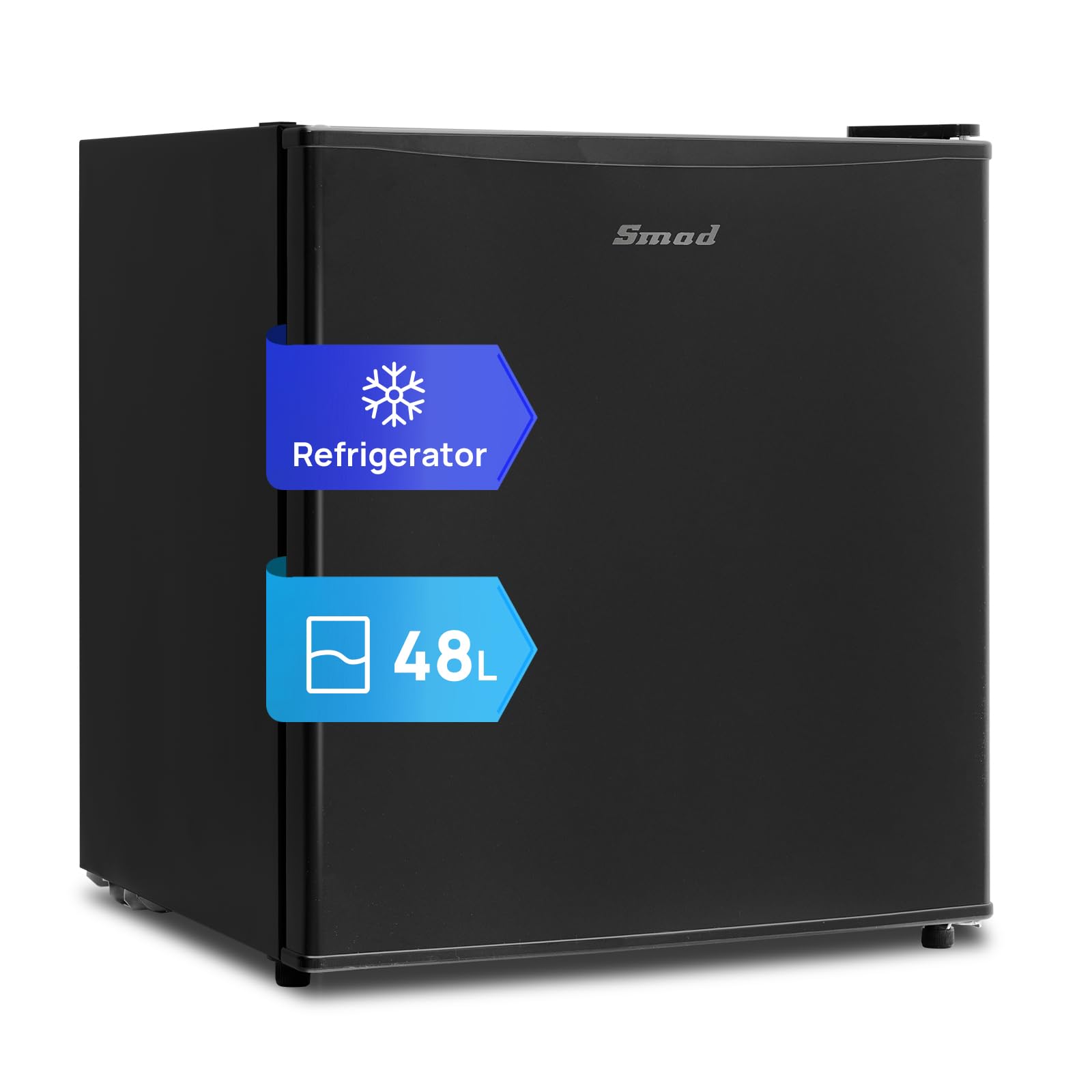 Smad Table Top Mini Fridge 48L, 0-10°C Temperature Control with 6 Adjustable Settings, 39dB Quiet Operation, Reversible Door, 100°C Heat-Resistant & Heavy-Duty Top Cover, 240V Domestic Fridge, White — view 15