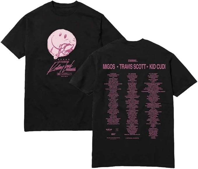 Amazon.com: Rolling Loud Merch Smile Line Up Tee Ss Men Women Kid Youth