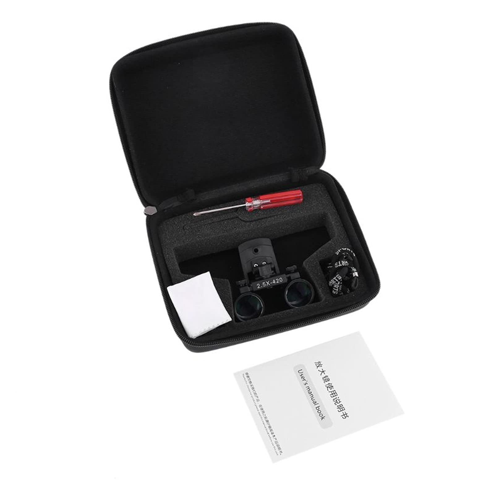 Lupe, Stirnbandlupe, Zahnlupe 2,5x 3,5x binokulare medizinische Lupe, Zahnmedizin, chirurgische optische Glaslinse, Zahnarztlupe mit Clip (Gift Version-2.5X)