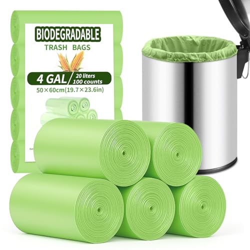 Bolsa Basura 20L 100 Bolsas, Antidesgarro, Antifugas Compostables 5 Rollos