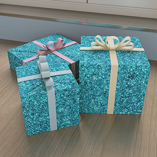 Decotalk Blue Glitter Wallpaper Stick And Peel Glitter Wallpaper 17.7"X120" Blue Wallpaper Glitter Contact Paper For Walls Removable Glitter Wall Paper For Gifts Wrapping Sparkle Wallpaper Decorative #TOP4