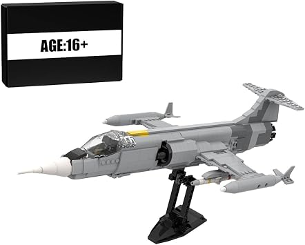 F-104 Starfighter Fighter Jet Building Blocks Model, 767PCS MOC Creative Plane Military Aircraft Model Display Set, Collectible Gifts Set for Adults