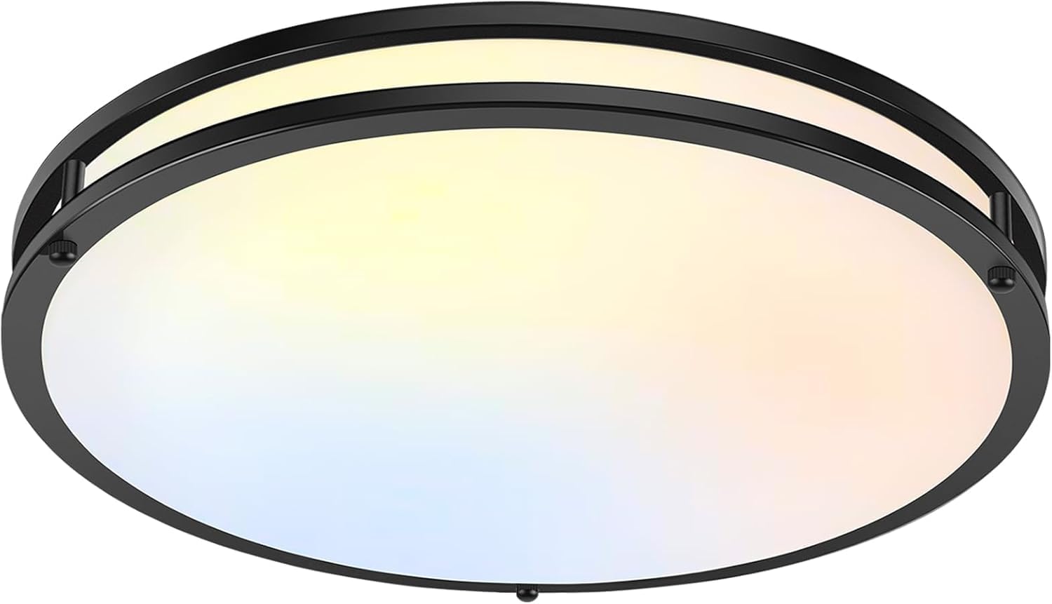 10 Inch LED Flush Mount Ceiling Light, Black Kitchen Lighting Fixture with 2700K/3000K/4000K/5000K/6500K 5 Color Adjusted, Dimmable Modern Round LED Light for Bedroom Living Room Laundry, 1-Pack