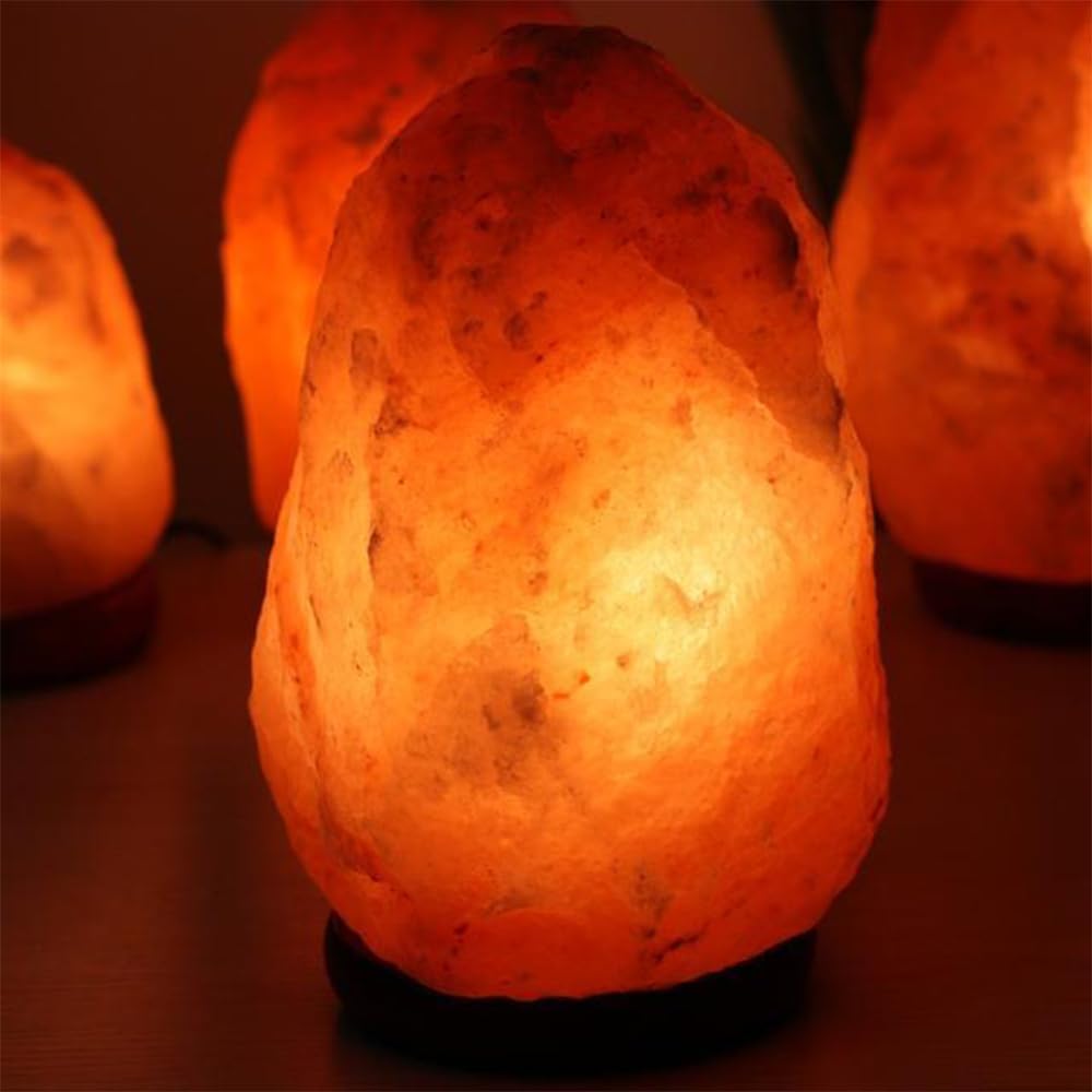 PLUS HOME Lámpara de Sal 1.5-2kg del Himalaya Natural + 1 Bombilla de Led de Enchufe Europeo
