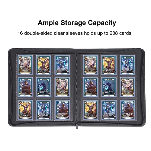 Famard 9-Pocket Toploader Binder, Top Loader Card Storage Album Compatible with 288 3"x4" Hard Plastic Card Sleeves (White-Red) by Famard - Image 2