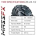 MASSFX 25x8-12 Front Tire Set (2) for All-Terrain (ATV), Utility-Task (UTV), and Side-by-Side (SxS) Vehicles - 6-Ply with 1/2