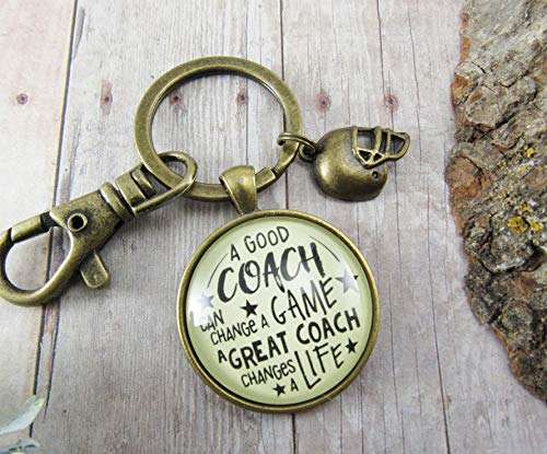 Gutsy Goodness Football Coaching Sport Keychain Great Coach Changes Life Thank You Gift