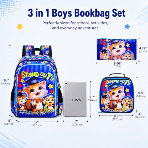 Image of AGSDON 3PCS Backpacks for Girls, 16 inch Elementary Kids Backpack Preschool School Bookbags and Lunch Box