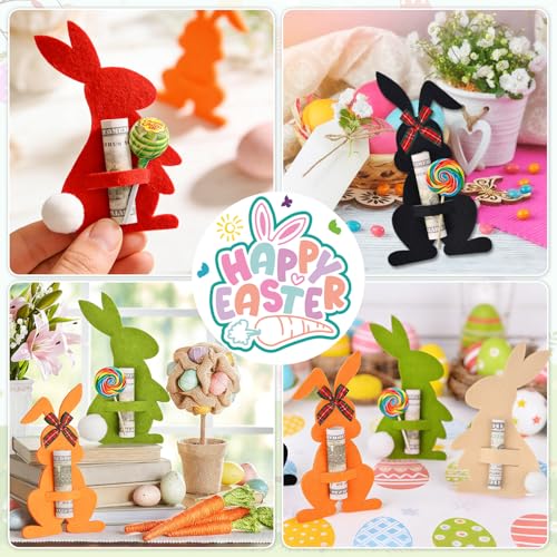 8 Stück Ostern Geldgeschenke, Geldgeschenk Ostern Verpackung, Hasen Filz Geldklammern, Oster Geschenkideen für Erwachsene, Geldgeschenk Hüllen, Oster Dekoration