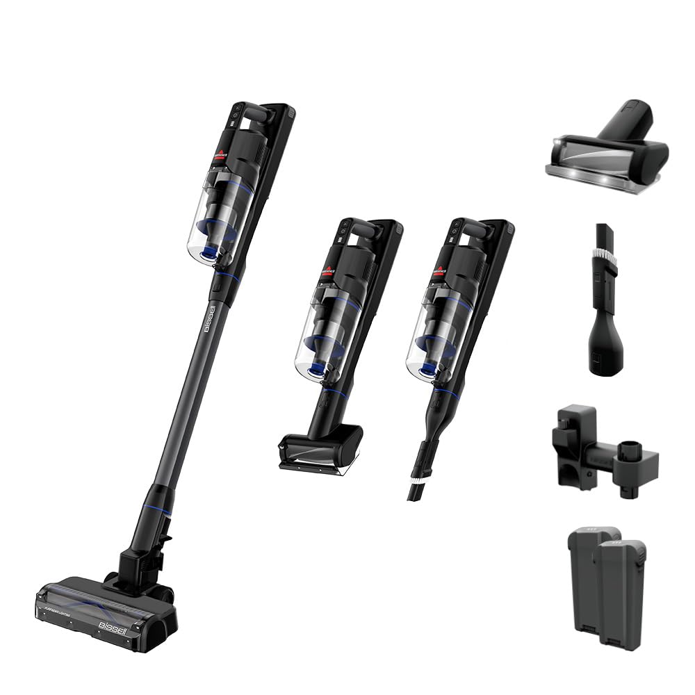 BISSELL PowerClean FurGuard 4241K – 280W Self-Standing Cordless Vac with Self-Cleaning Brush Roll & Upholstery Tool with LED Headlights, 2 Removable Batteries | 2-Year Warranty Local ASIN