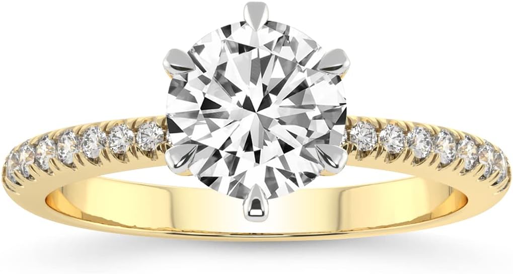 FRIENDLY DIAMONDS Lab Grown Diamond Ring For Women IGI Certified | 1-5 Carat Etienne Secret Halo Lab Diamond Ring | 14K Or 18K White, Yellow Or Rose Gold | FG-VS Quality