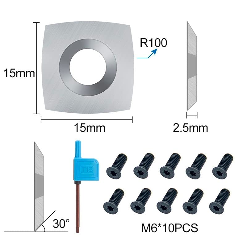 10 Piezas Inserciones Cuadradas de Carburo 15mm miniatura 3