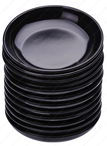 Round Melamine Soy Dipping Sauce Dishes, Set of 12 Dishes, 3-1/2 Inches (Diameter) x 5/8 Inches (High), 1.5 Ounces