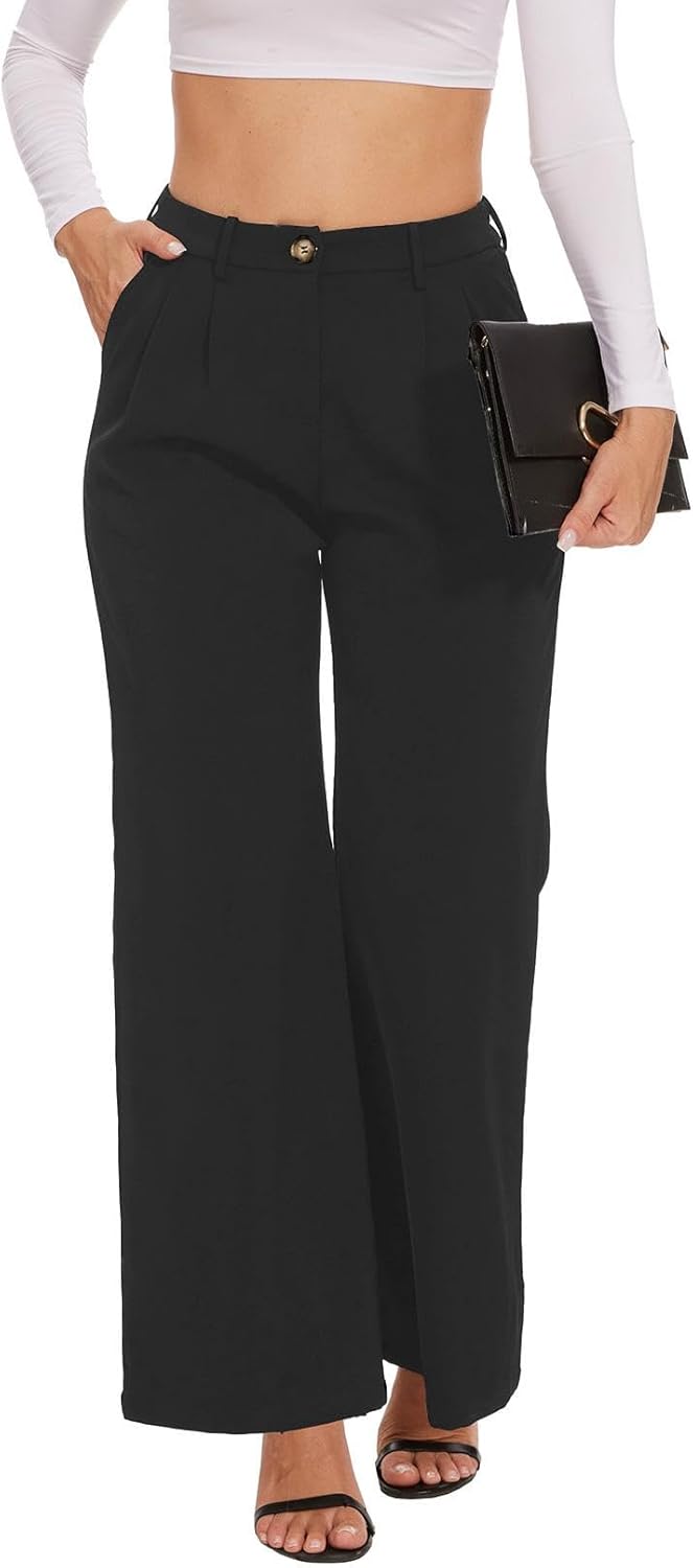 Women's Wide Leg Dress Pants High Waisted Loose Fit Business Casual Work Trousers with Pockets 2025 - Image 3