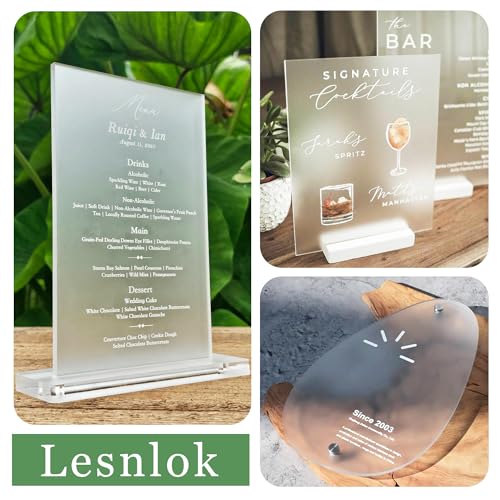 Image of Lesnlok 24 x 24 Frosted Acrylic Sheet 1 /4 inch Thick 6mm 1 Piece Bouble Sided Frosted Plexiglass Sheet,Transmittance 86%, for Decoration (1, Frosted Transparent, 24 x 24 x 1 /4)