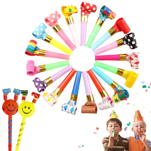 MLRUQRX 12 Stück Tröten Kindergeburtstag Krachmacher Partyspass Scherzartikel Party Tröte Tröten Zubehör Spaß Lustige Spielzeuge Für Neujahr Geburtstag Party Kinder Party Weihnachten Farbig Gemischt