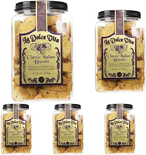 La Dolce Vita Classic Italian Biscotti Almond, 40 Ounce (Pack of 5)