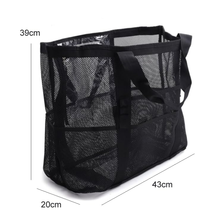 Large Capacity Mesh Beach Tote Bag – Waterproof, Lightweight Swimming & Travel Bag with Zipper & Pockets3