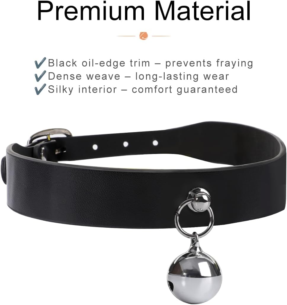 Women's Leather Collar and Leash Set – Stylish Adjustable Gothic Collar Necklace with Matching Leash Chain, Fashion Accessories for Clubwear, Rave, BDSM, Cosplay, Valentines Day Gifts for Him Her