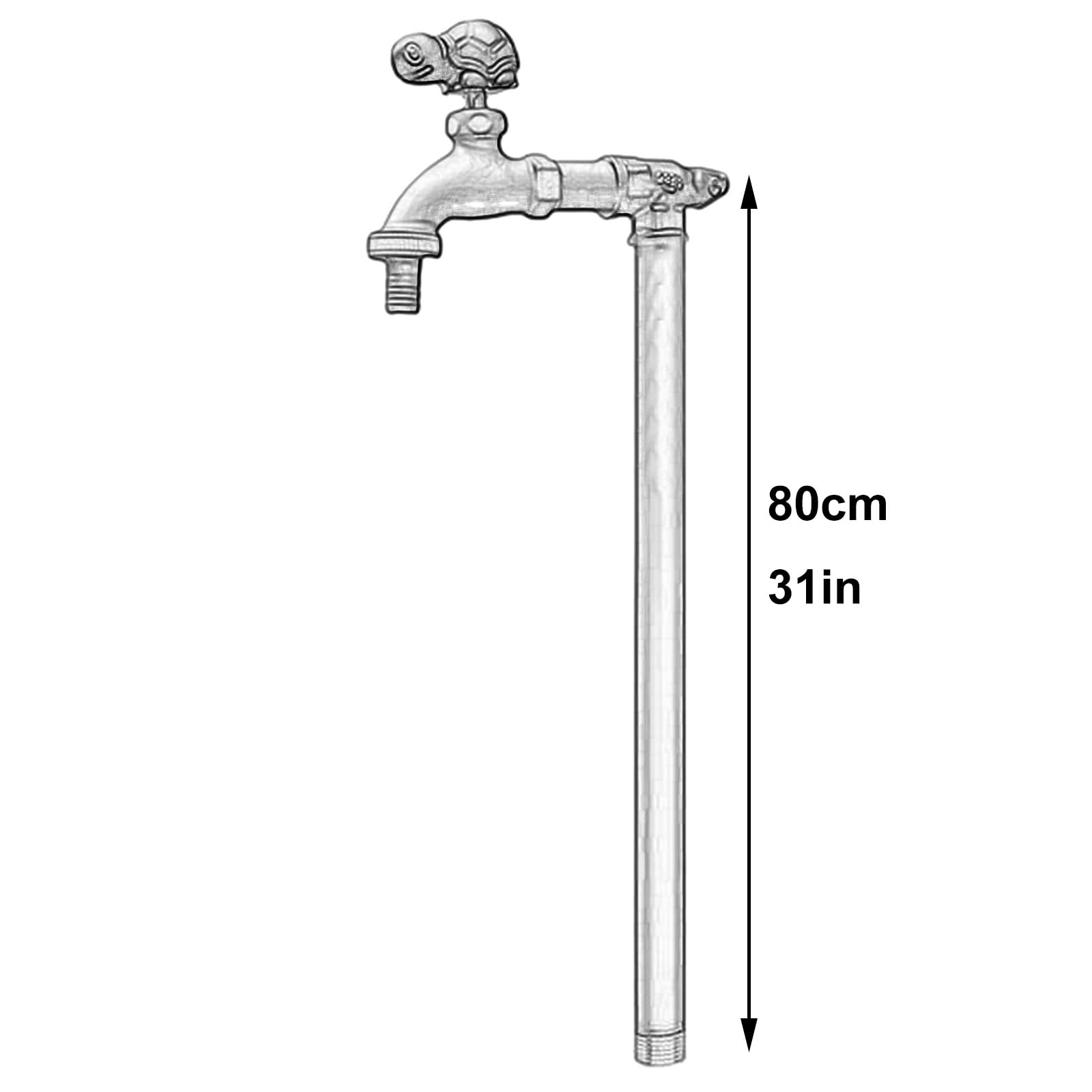 Colonne d'arrosage extérieure - Robinet de jardin vertical, borne d'arrosage antigel de 79 cm, solution d'arrosage durable à montage sur pied pour l'irrigation du jardin et de la cour (finit