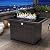KHOLH 44 Inch Propane Gas Fire Pits Table for Outside Patio, 60000 BTU Rectangular Outdoor Wicker Rattan Fire Pit with Glass Wind Guard