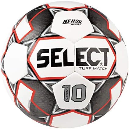 Select Numero 10 Turf Match Soccer Ball, White/Black/Red, Size 5