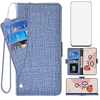 Asuwish Custodia Con Portafoglio Per Google Pixel 6A: Pelle, Vetro Temperato E Cinturino Inclusi