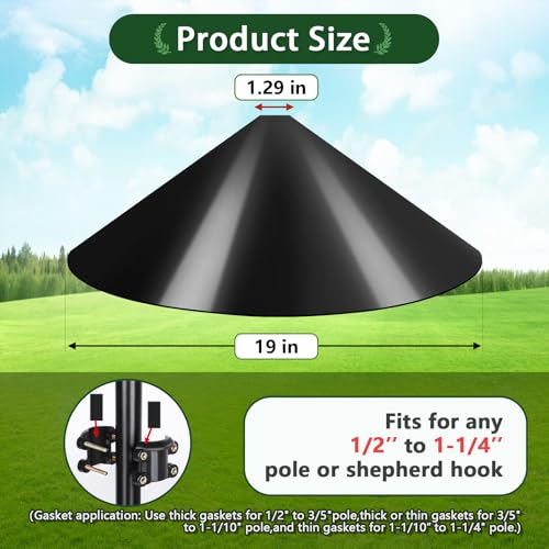 Gtongoko 19 Inch Squirrel Baffle for Bird Feeder Pole Squirrel Guards for Shepherds Hook Stopper for Bird Feeders Black 1 Pack by Gtongoko - Image 3