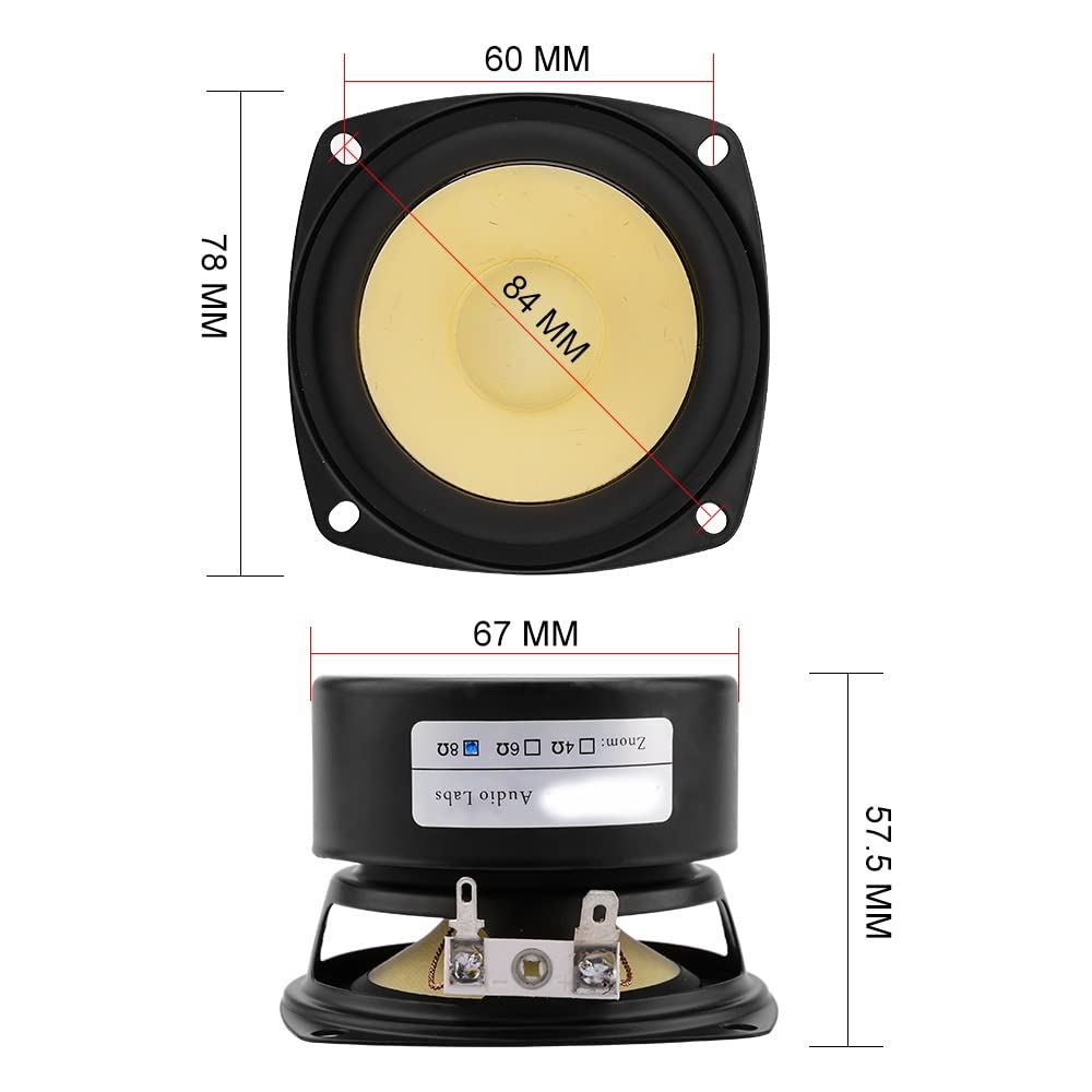 Amazon.co.jp: JINGERL 3インチフルレンジスピーカードライバー4 8