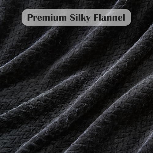 NEWCOSPLAY Fleece Leaves Pattern Twin Blanket, Black, 60"x80" by NEWCOSPLAY - Used condition - Image 5
