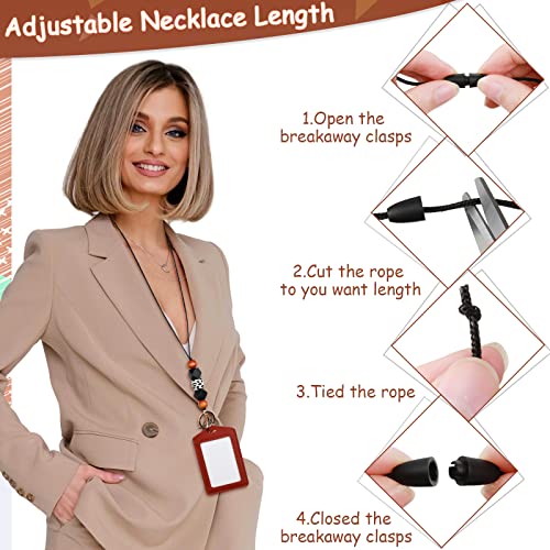 Chinco Lanyards With 2 Id Leather Badges Holder Teacher Waterproof Clear Card Holder Silicone Breakaway Lanyard For Women Students(Fresh Style) #TOP2
