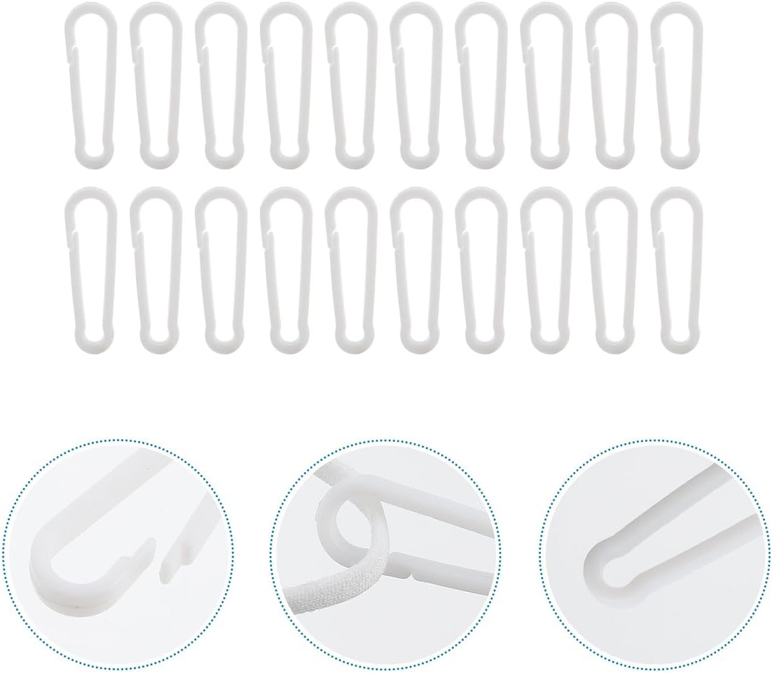 COHEALI 130pcs Mask Strap Hooks Adjustable Plastic Rope Buckles DIY Carabiner Hooks for Mask Lanyards and Keychains - Image 9