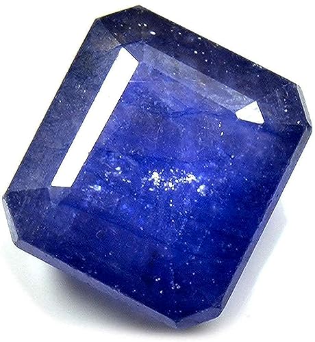 Saphir bleu naturel de 9,25 ratti à taille carrée et reflets azur