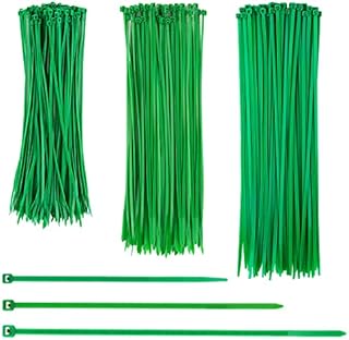 150 Pcs Green Cable Ties Set Plant Support Twist Ties Adjustable Garden Ties Self-Locking Multiple Uses Cable Ties for Home Garden Tree Potted Plants (20cm,25cm,30cm)