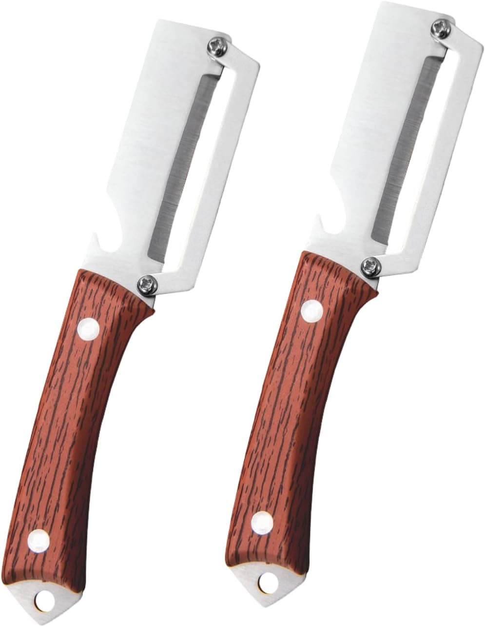 2026 Upgrade Vegetable Peeler With Wooden Handle, Stainless Steel Wide Blade Potato and Carrot Peeler (Type A)