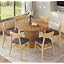 Dark Wood Table + Oak Chairs