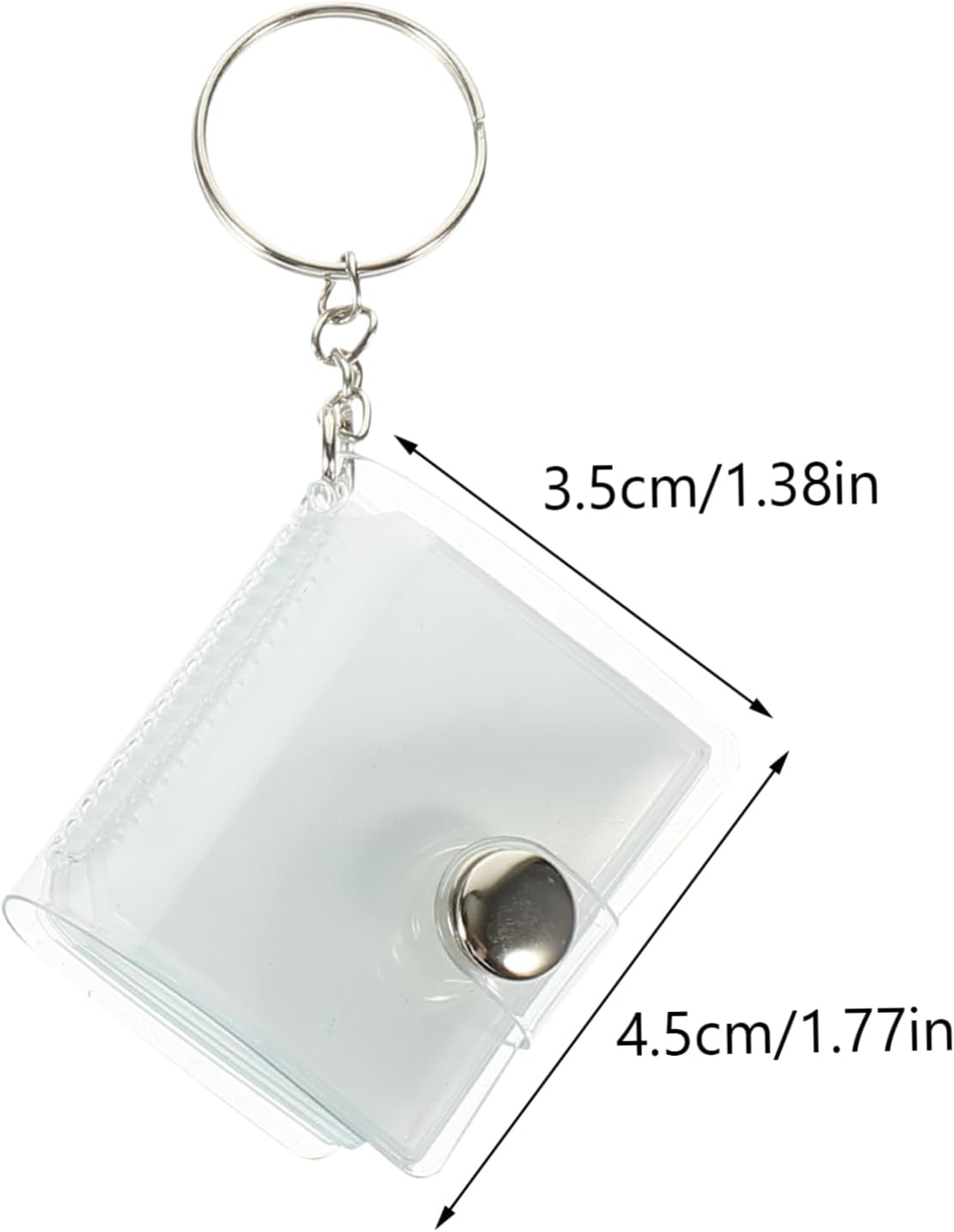 STOBAZA 5pcs Plastic Photo Keychain Portable Album Buckle Design for Easy Access for Bags Purses Keys Transparent