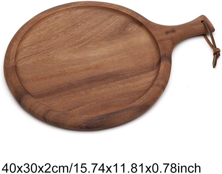 Chopping Board Acacia Solid Wood Creative Bread Board Round Pizza Fruit Serving Paddle Kitchen Cutting Board Antipasti Board 40x30x2cm/15.74x11.81x0.78inch (40x30x2cm/15.74x11.81x0.78inch)